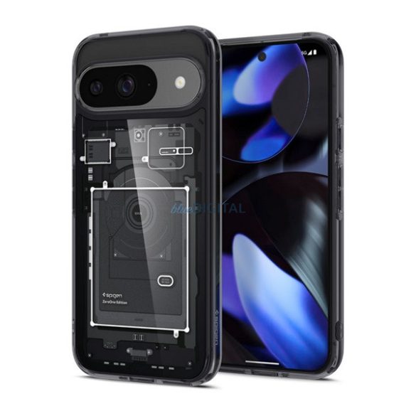 SPIGEN ULTRA HYBRID ZERO ONE műanyag telefonvédő (ütésállóság, légpárnás keret) FEKETE Google Pixel 9 Pro, Pixel 9