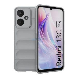 Szilikon telefonvédő (ütésállóság, kameravédő, 3D) VILÁGOSSZÜRKE Xiaomi Redmi 13C 5G