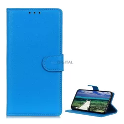   Tok álló, bőr hatású (FLIP, oldalra nyíló, asztali tartó, prémium) VILÁGOSKÉK Honor X6b