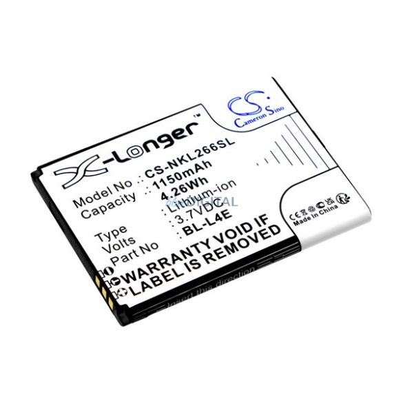 CAMERON SINO Li-Ion akku (3,7V / 1150mAh, Nokia BL-L4E kompatibilis) FEKETE