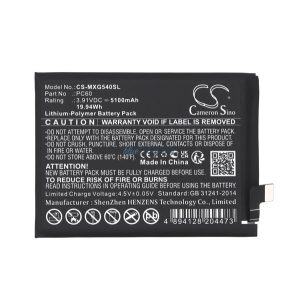 CAMERON SINO Li-Polymer akku (3,91V / 5100mAh, Motorola PC60 kompatibilis) FEKETE Motorola Moto G54 5G (XT2343-1)