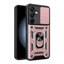   Defender műanyag telefonvédő (ütésállóság, szilikon belső, tartógyűrű, kameravédő) ROZÉARANY Samsung Galaxy S24 FE (SM-S721)