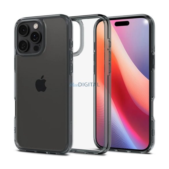 SPIGEN CRYSTAL FLEX szilikon telefonvédő (ütésállóság, légpárnás sarok) SÖTÉTSZÜRKE Apple iPhone 16 Pro Max