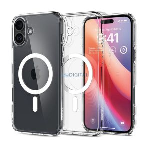 SPIGEN CRYSTAL HYBRID szilikon telefonvédő (ütésállóság, műanyag keret, MagSafe) ÁTLÁTSZÓ Apple iPhone 16