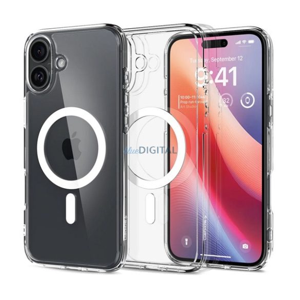 SPIGEN CRYSTAL HYBRID szilikon telefonvédő (ütésállóság, műanyag keret, MagSafe) ÁTLÁTSZÓ Apple iPhone 16