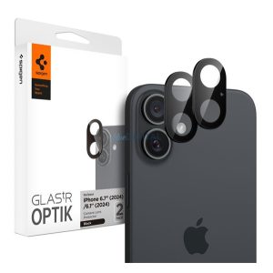 SPIGEN OPTIK kameravédő üveg 2db (9H) FEKETE Apple iPhone 16