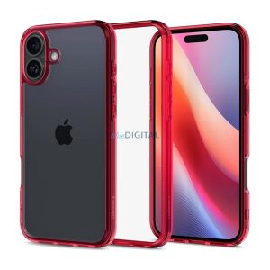 SPIGEN ULTRA HYBRID műanyag telefonvédő (ütésállóság, légpárnás keret, fényes keret) PIROS Apple iPhone 16