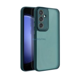   Szilikon telefonvédő (ütésállóság, akril hátlap, kameravédő) SÖTÉTZÖLD Samsung Galaxy S24 FE (SM-S721)