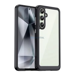   Szilikon telefonvédő (ütésállóság, átlátszó hátlap) FEKETE Samsung Galaxy S24 FE (SM-S721)