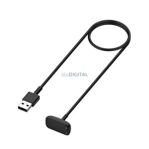 Töltőkábel USB (mágneses, 100cm) FEKETE Fitbit Luxe, Charge 5