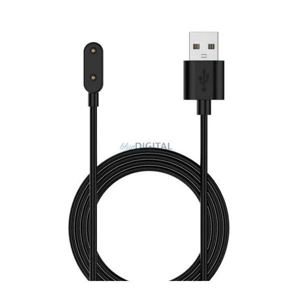 Töltőkábel USB (mágneses, 100cm) FEKETE Honor Band 6, Band 7