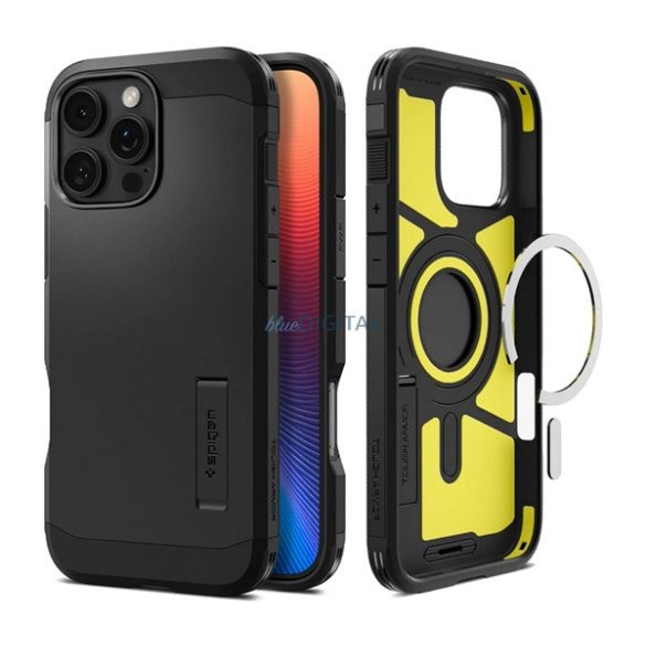 SPIGEN TOUGH ARMOR MAG műanyag telefonvédő (ütésállóság, MagSafe) FEKETE Apple iPhone 16 Pro Max