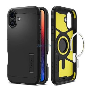 SPIGEN TOUGH ARMOR MAG műanyag telefonvédő (ütésállóság, MagSafe) FEKETE Apple iPhone 16