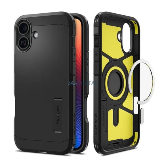 SPIGEN TOUGH ARMOR MAG műanyag telefonvédő (ütésállóság, MagSafe) FEKETE Apple iPhone 16 Plus