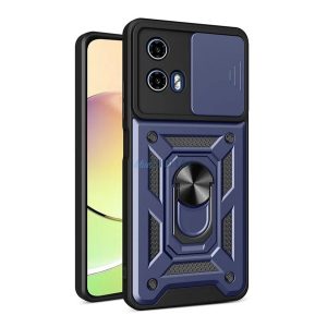 Defender szilikon telefonvédő (ütésállóság, tartógyűrű, kameravédő) SÖTÉTKÉK Motorola Moto G34 5G (XT-2363)