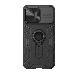 NILLKIN CAMSHIELD ARMOR defender műanyag telefonvédő (ütésállóság, tartógyűrű, logó kivágás) FEKETE Apple iPhone 15 Pro Max