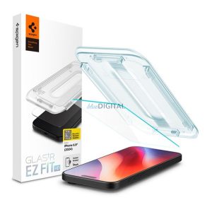 SPIGEN EZ FIT HD képernyővédő üveg (2.5D, tokbarát, ultravékony, 0.2mm, 9H + segédkeret) ÁTLÁTSZÓ Apple iPhone 16 Pro Max