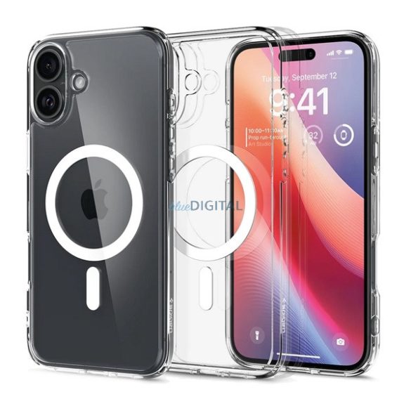 SPIGEN ULTRA HYBRID MAG műanyag telefonvédő (ütésállóság, légpárnás keret, MagSafe) FEHÉR Apple iPhone 16 5G