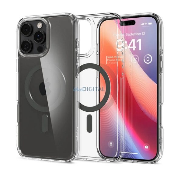 SPIGEN ULTRA HYBRID MAG műanyag telefonvédő (ütésállóság, légpárnás keret, MagSafe) SÖTÉTSZÜRKE Apple iPhone 16 Pro Max 5G