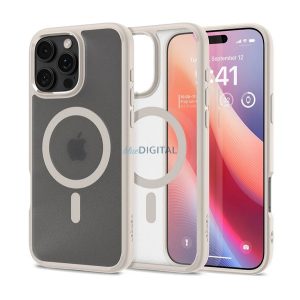 SPIGEN ULTRA HYBRID MAG műanyag telefonvédő (ütésállóság, légpárnás keret, MagSafe) TITÁN Apple iPhone 16 Pro Max