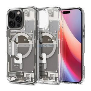 SPIGEN ULTRA HYBRID ZERO ONE műanyag telefonvédő (ütésállóság, légpárnás keret, MagSafe) TITÁN Apple iPhone 16 Pro Max