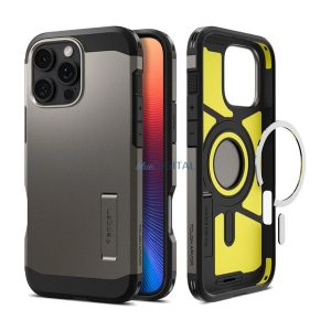 SPIGEN TOUGH ARMOR MAG műanyag telefonvédő (ütésállóság, MagSafe) SÖTÉTSZÜRKE Apple iPhone 16 Pro