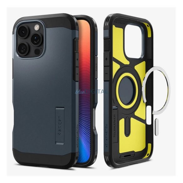 SPIGEN TOUGH ARMOR MAG műanyag telefonvédő (ütésállóság, MagSafe) METÁLFEKETE Apple iPhone 16 Pro Max