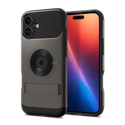   SPIGEN SLIM ARMOR MAG szilikon telefonvédő (műanyag hátlap, ütésállóság, légpárnás sarok, MagSafe) SÖTÉTSZÜRKE Apple iPhone 16