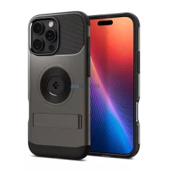   SPIGEN SLIM ARMOR MAG szilikon telefonvédő (műanyag hátlap, ütésállóság, légpárnás sarok, MagSafe) SÖTÉTSZÜRKE Apple iPhone 16 Pro Max