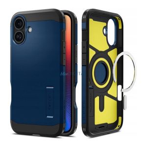 SPIGEN TOUGH ARMOR MAG műanyag telefonvédő (ütésállóság, MagSafe) SÖTÉTKÉK Apple iPhone 16