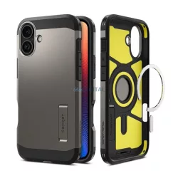   SPIGEN TOUGH ARMOR MAG műanyag telefonvédő (ütésállóság, MagSafe) SÖTÉTSZÜRKE Apple iPhone 16 Plus