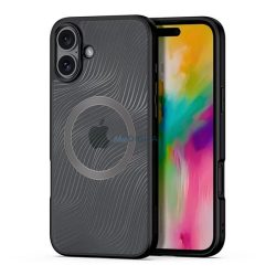   DUX DUCIS AIMO szilikon telefonvédő (ütésállóság, kameravédő, MagSafe, hullám) FEKETE Apple iPhone 16