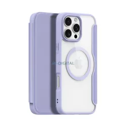   DUX DUCIS SKIN X PRO tok álló, bőr hatású (FLIP, oldalra nyíló, RFID, MagSafe) LILA Apple iPhone 16 Pro Max