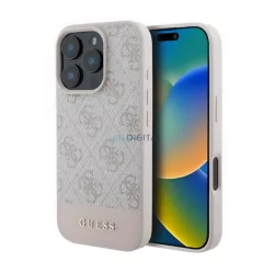   GUESS 4G STRIPE műanyag telefonvédő (textil hátlap) RÓZSASZÍN Apple iPhone 16 Pro Max
