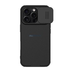   NILLKIN CAMSHIELD PRO szilikon telefonvédő (ütésállóság, kameravédő, csíkos) FEKETE Apple iPhone 16 Pro