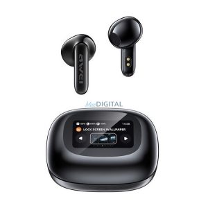 AWEI TP97 bluetooth fülhallgató SZTEREO (v5.4, TWS, mikrofon, zajszűrő, érintőkijelző + töltőtok) FEKETE