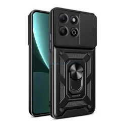   Defender szilikon telefonvédő (ütésállóság, tartógyűrű, kameravédő) FEKETE Honor X6b
