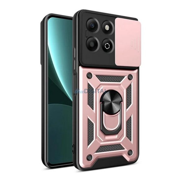 Defender szilikon telefonvédő (ütésállóság, tartógyűrű, kameravédő) ROZÉARANY Honor X6b