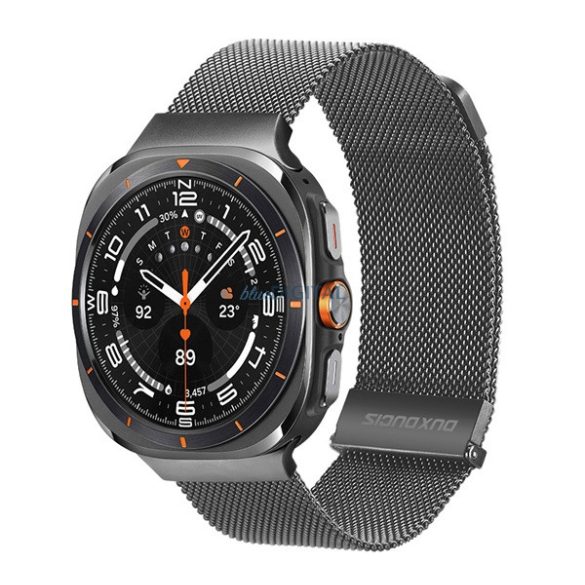 DUX DUCIS pótszíj (egyedi méret, alumínium, milánói, mágneses) VILÁGOSSZÜRKE Samsung Galaxy Watch Ultra eSIM 47mm (SM-L705)