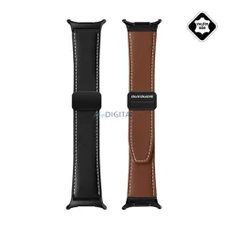   DUX DUCIS YA pótszíj (egyedi méret, valódi bőr, mágneses) FEKETE Samsung Galaxy Watch Ultra eSIM 47mm (SM-L705)