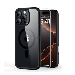   ESR HYBRID HALOLOCK szilikon telefonvédő (ütésállóság, légpárnás sarok, MagSafe + képernyővédő üveg) ÁTLÁTSZÓ/FEKETE Apple iPhone 16 Pro