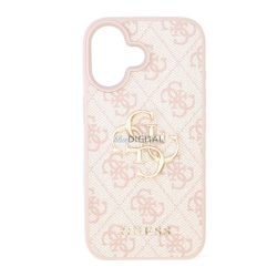   GUESS 4G BIG LOGO szilikon telefonvédő (ütésállóság, bőr hatású hátlap) RÓZSASZÍN Apple iPhone 16