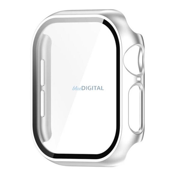 Műanyag keret (BUMPER, ütésállóság + kijelzővédő üveg) EZÜST Apple Watch Series 10 46mm