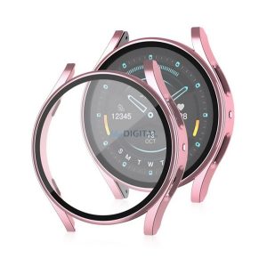 Műanyag keret (BUMPER, ütésállóság + kijelzővédő üveg) ROZÉARANY Samsung Galaxy Watch 7 40mm (SM-L300), Galaxy Watch 7 eSIM 40mm (SM-L305)