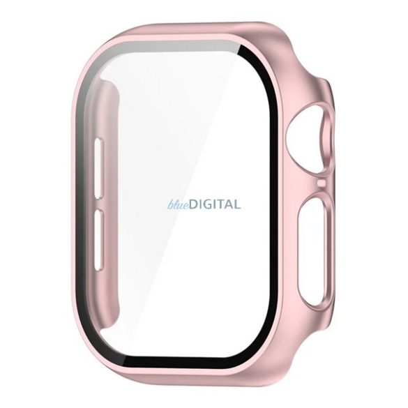 Műanyag keret (BUMPER, ütésállóság + kijelzővédő üveg) ROZÉARANY Apple Watch Series 10 46mm