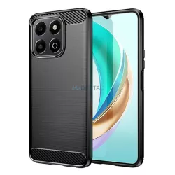   Szilikon telefonvédő (ütésállóság, légpárnás sarok, szálcsiszolt, karbon minta) FEKETE Honor X6b