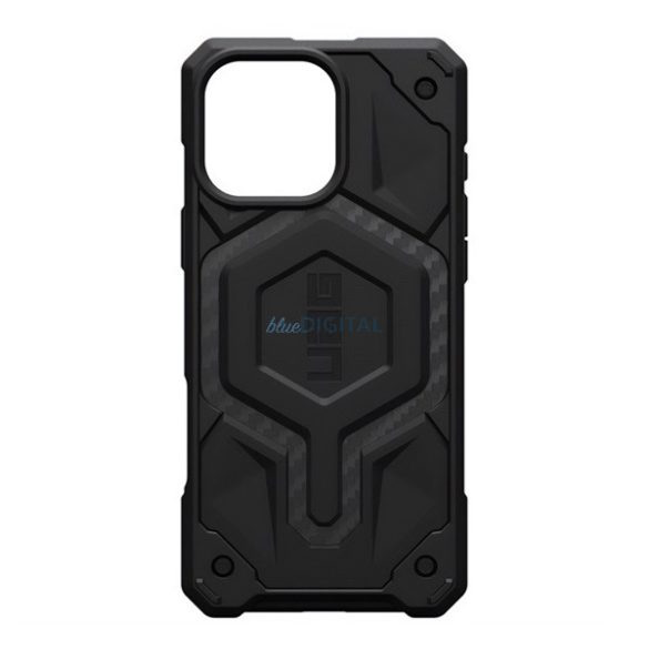 UAG MONARCH PRO szilikon telefonvédő (erős ütésállóság, karbon minta, MagSafe) FEKETE Apple iPhone 16 Pro Max