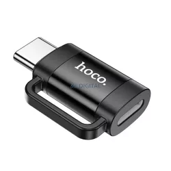   HOCO UA31E adapter (lightning aljzat - Type-C, adatátvitel és töltés, OTG) FEKETE