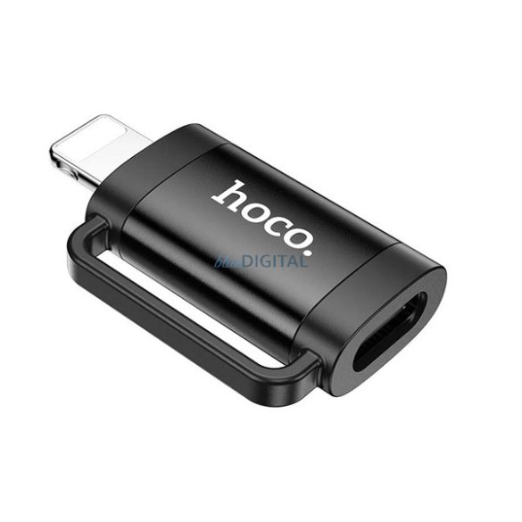 HOCO UA31B adapter (Type-C aljzat - lightning, adatátvitel és töltés, OTG) FEKETE