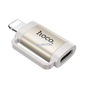 HOCO UA31B adapter (Type-C aljzat - lightning, adatátvitel és töltés, OTG) VILÁGOSSZÜRKE Apple iPhone 12, iPhone 14 Pro Max, iPod touch 5